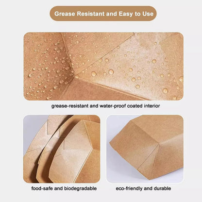 Kraft Tray Large | Compostable Food Tray for Takeaway & Catering