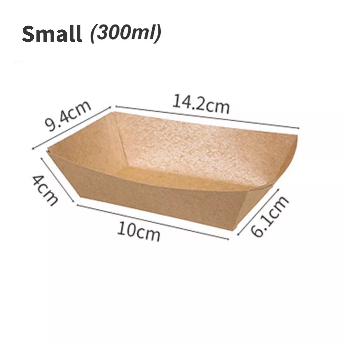 Kraft Tray Small | Compostable Food Tray for Snacks & Sides