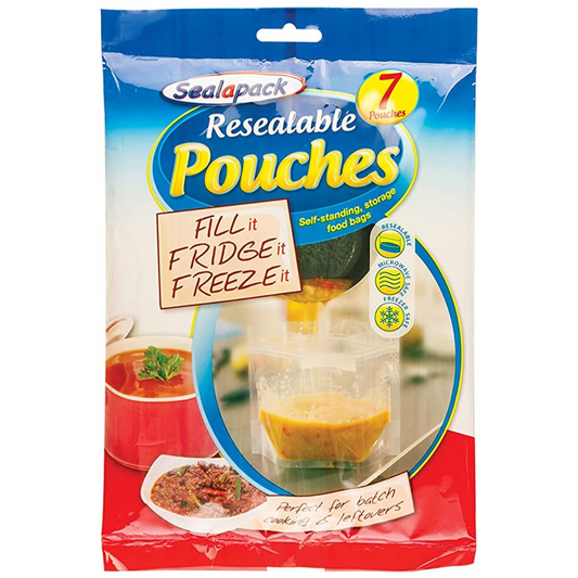 SEALPACK Resealable Food Storage Bags – Fridge, Freezer & Microwave Safe Pouches for Soup, Liquids & Batch Cooking