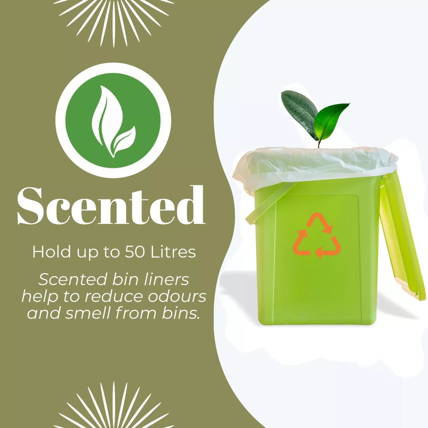 TidyZ Fragranced Swing Bin Liners | Tie-Handle Bin Bags | 10 Bags per pack