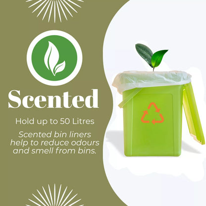 TidyZ Fragranced Swing Bin Liners | Tie-Handle Bin Bags | 10 Bags per pack
