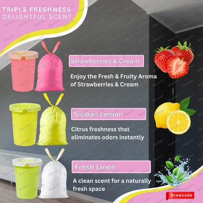 TidyZ Fragranced Swing Bin Liners | Tie-Handle Bin Bags | 10 Bags per pack