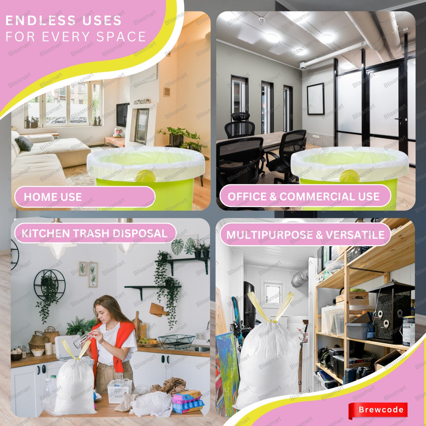 TidyZ Fragranced Swing Bin Liners | Tie-Handle Bin Bags | 10 Bags per pack