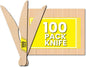 Disposable Wooden Knives [Pack of 100] | Eco-Friendly, Biodegradable Cutlery for Parties & Events